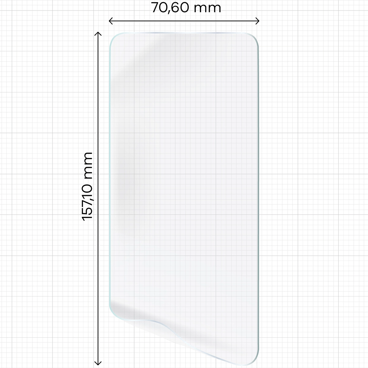 Miarka z wymiarami dla folii hydrożelowej Bizon Film Hydrogel Front Duo